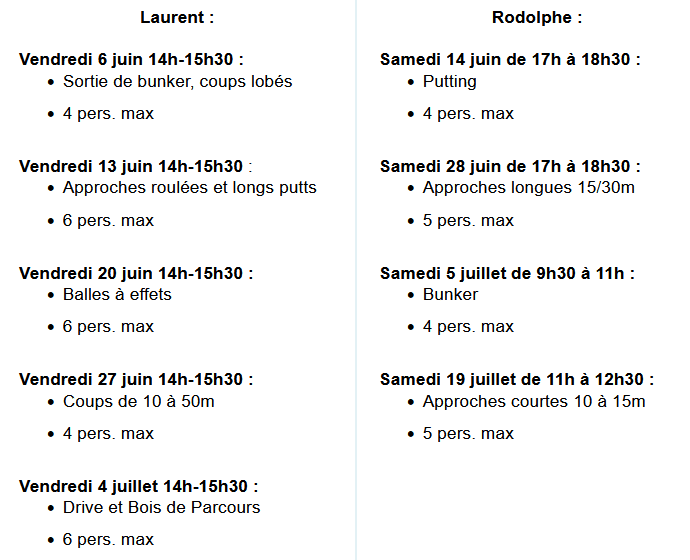 COURS COLLECTIFS À THÈMES Juin/Juillet 2025