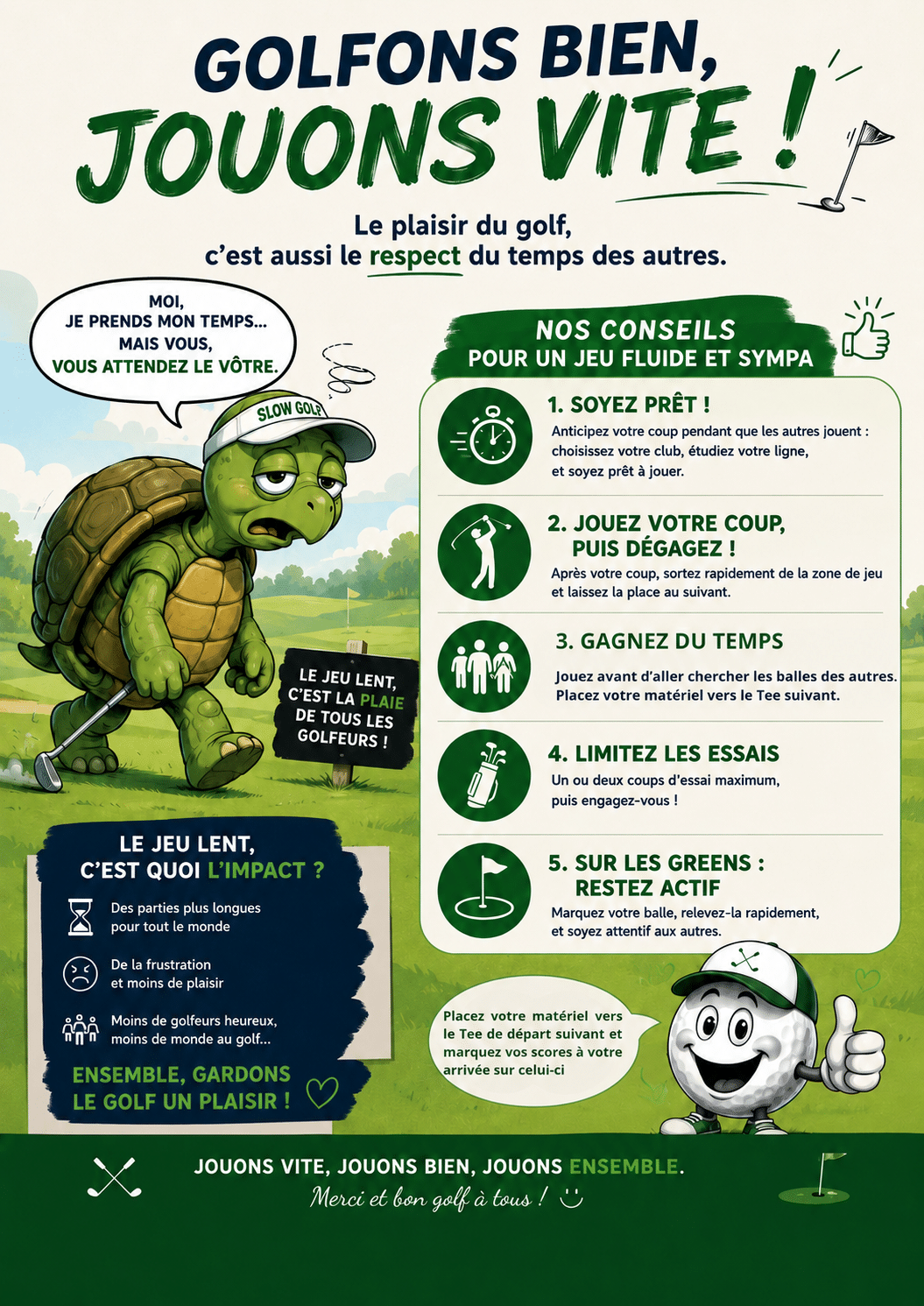 ⛳ Golfons bien, jouons vite !